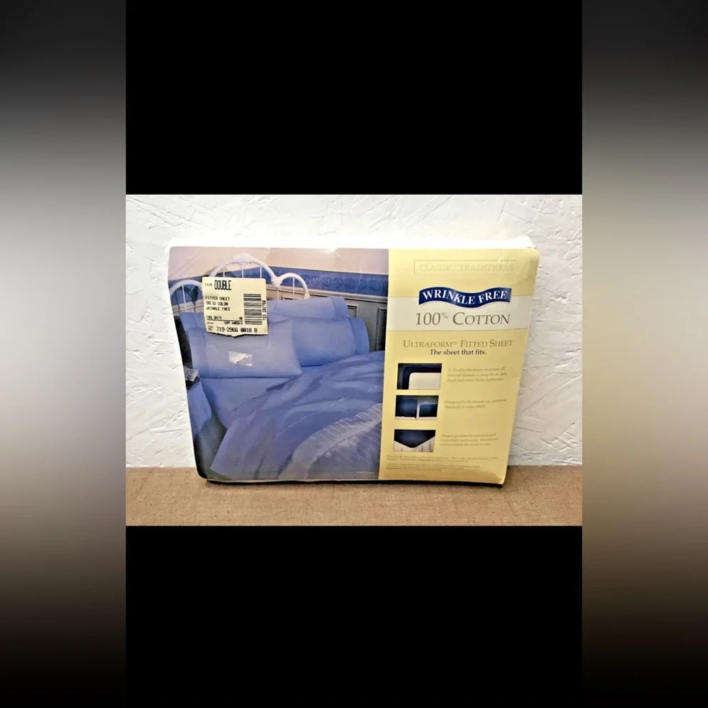 Vintage USA J.C. Penney Classic Traditions Full Fitted Sheet 100% Cotton White
